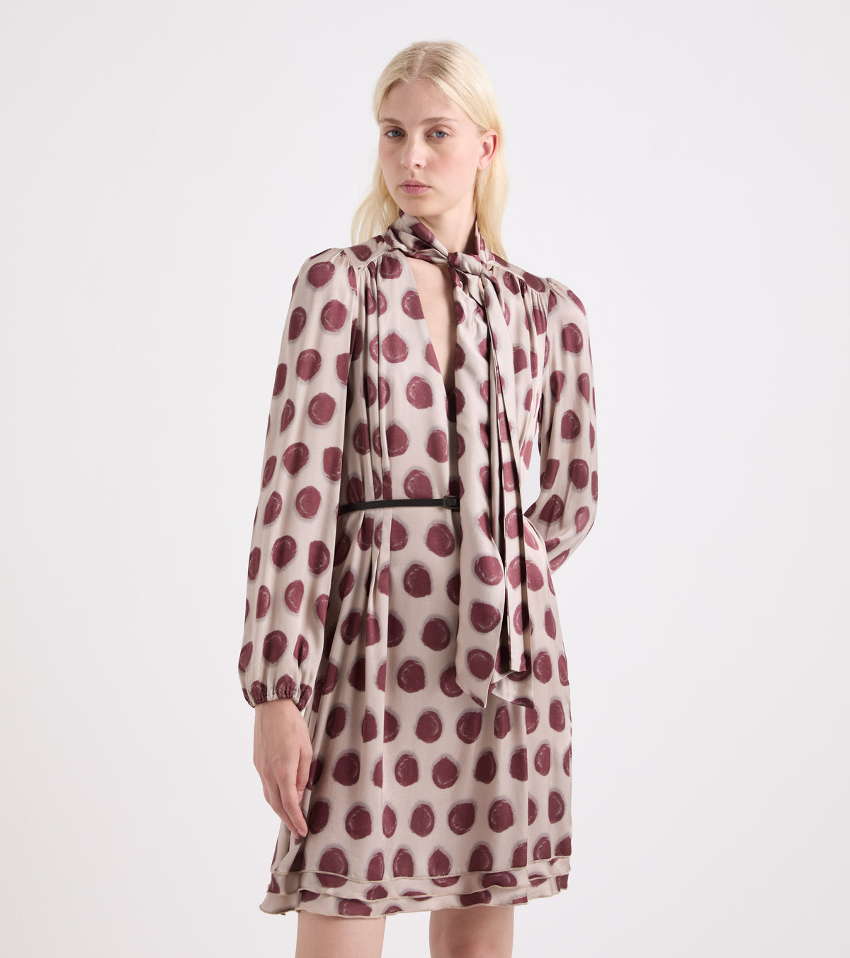ALESSIA SANTI Abito Scolllo a V 621SD15010 Bordeaux