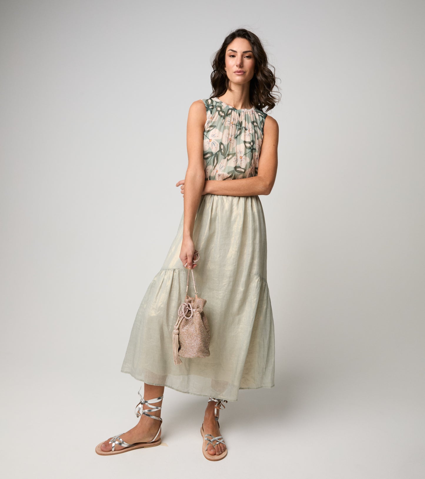 ALESSIA SANTI Abito con top floreale 611SD15021 Verde