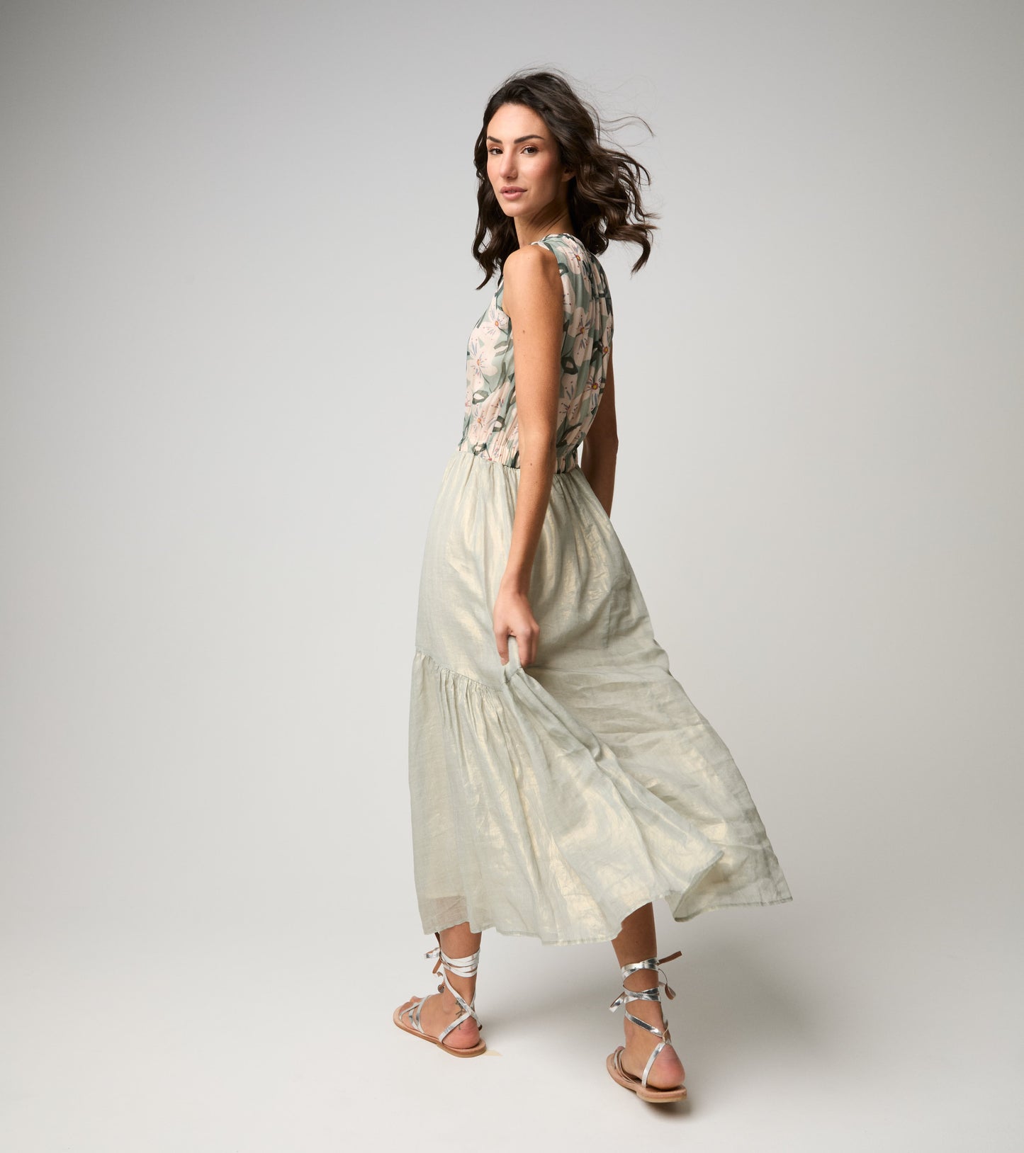 ALESSIA SANTI Abito con top floreale 611SD15021 Verde
