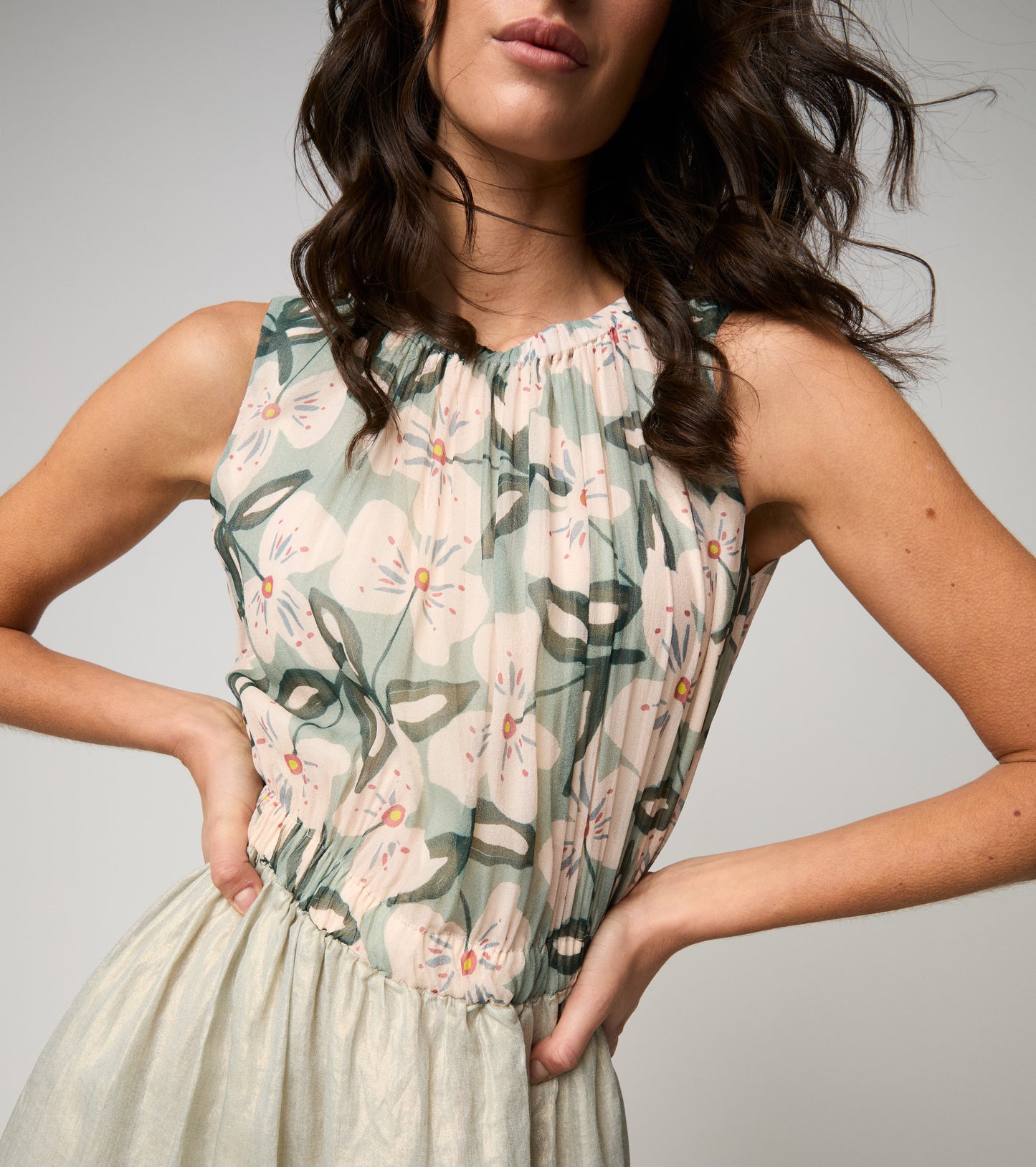 ALESSIA SANTI Abito con top floreale 611SD15021 Verde