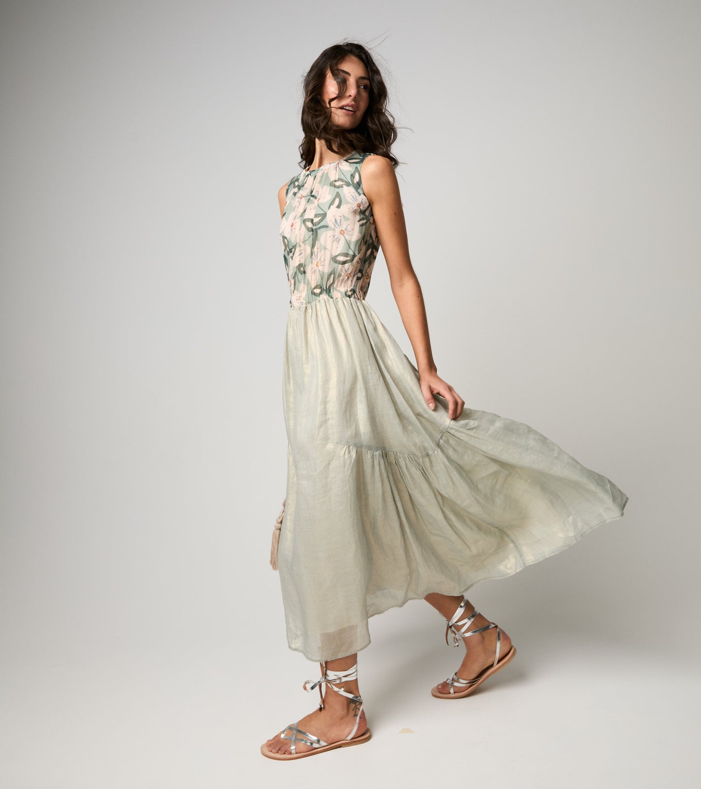 ALESSIA SANTI Abito con top floreale 611SD15021 Verde