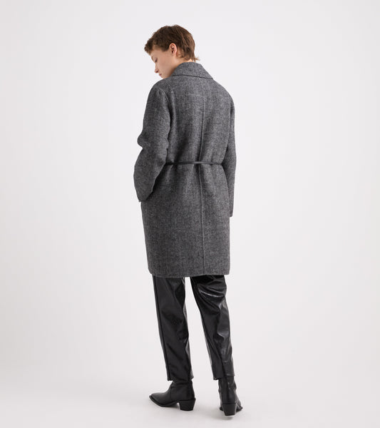 ALESSIA SANTI Cappotto con cintura spinato  621SD35037 Lavagna