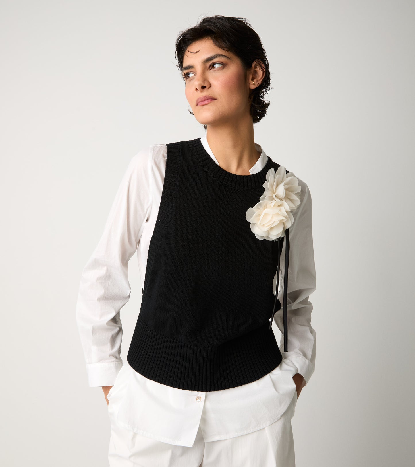 ALESSIA SANTI Knitted vest 611SD53002 Black