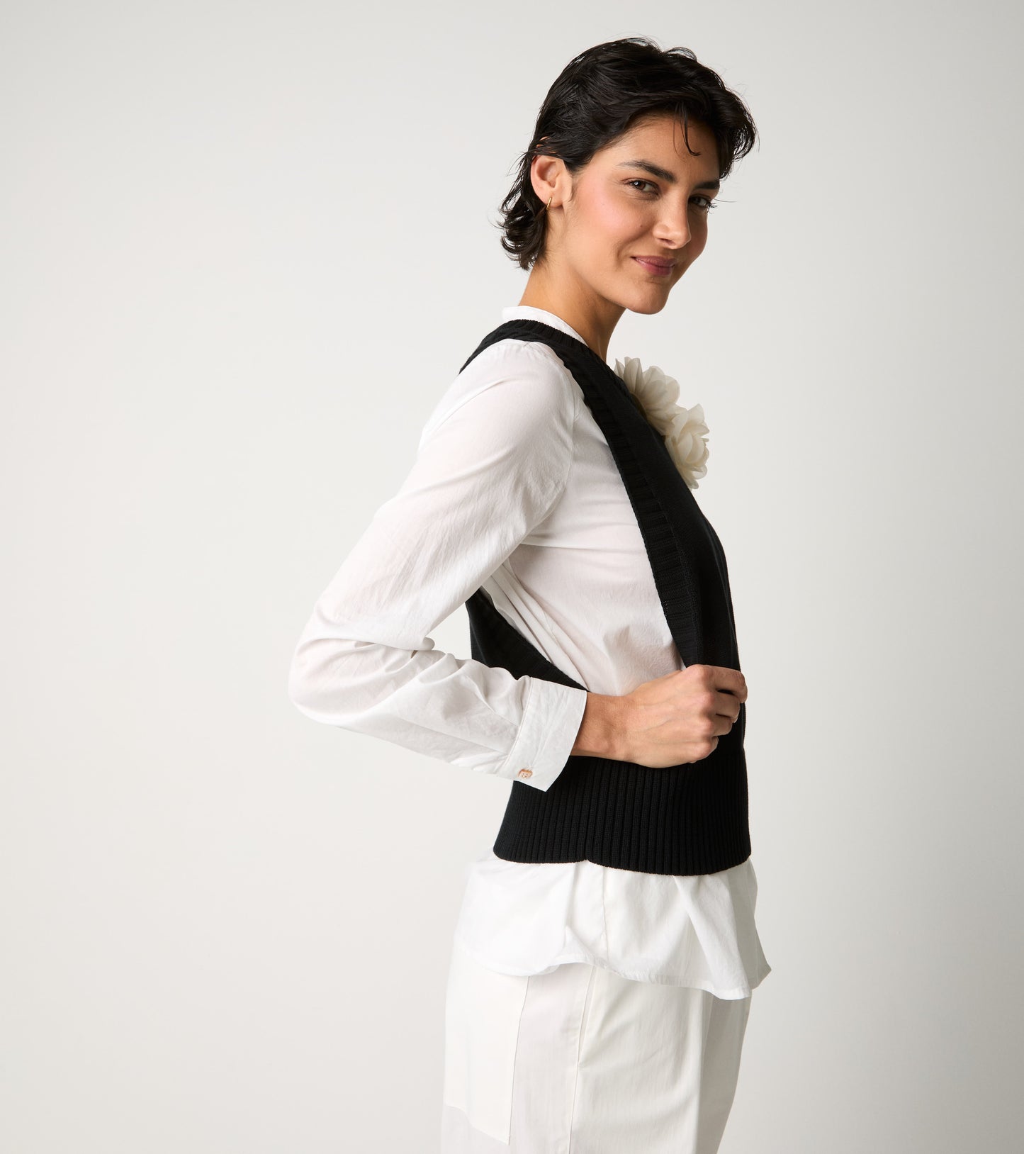 ALESSIA SANTI Knitted vest 611SD53002 Black