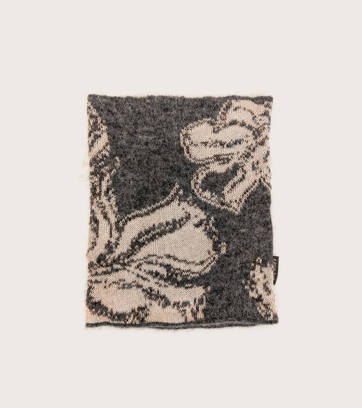 ALESSIA SANTI Scaldacollo beanie in cotone e alpaca 621SD93004 Grigio Beige