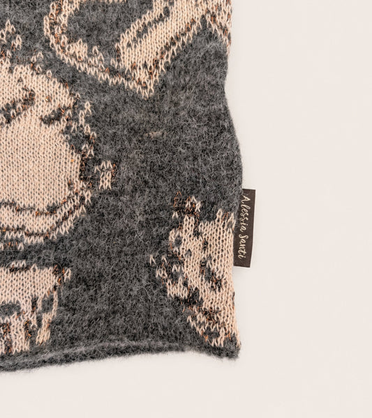 ALESSIA SANTI Scaldacollo beanie in cotone e alpaca 621SD93004 Grigio Beige