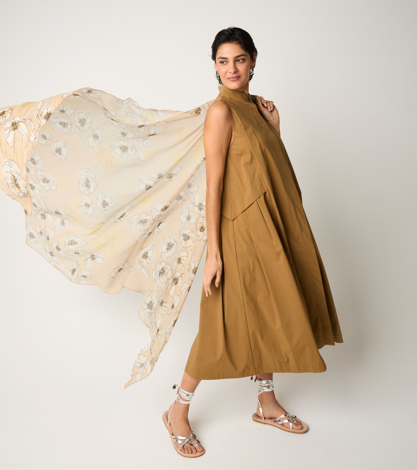 ALESSIA SANTI Sciarpa con stampa floreale 611SD95016 Beige
