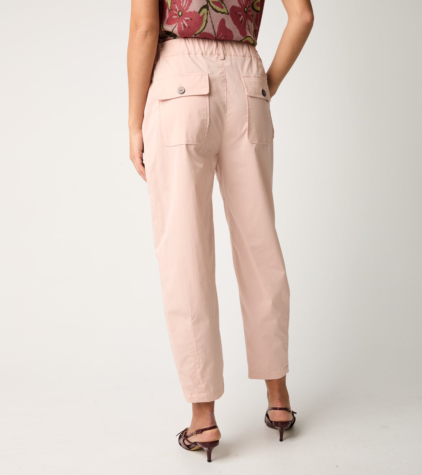 ALESSIA SANTI Pantaloni cropped in cotone stretch 611SD25005 Blush