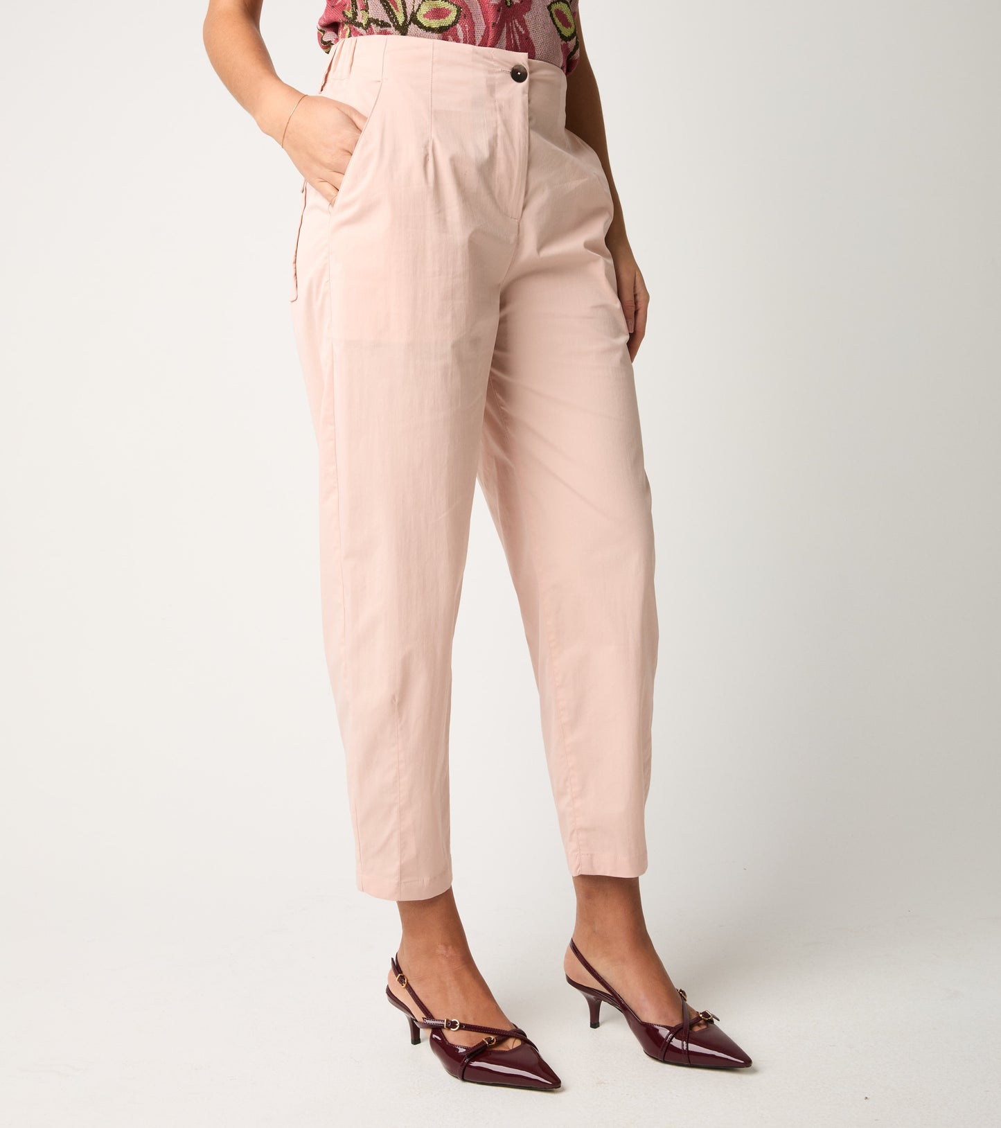 ALESSIA SANTI Pantaloni cropped in cotone stretch 611SD25005 Blush