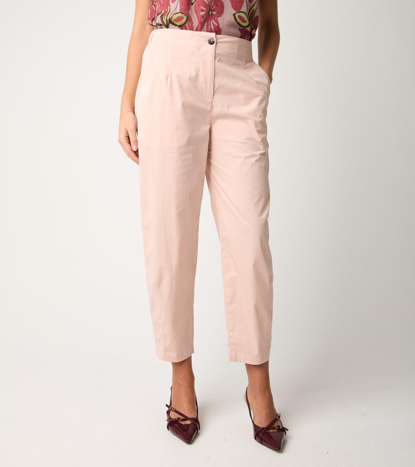 ALESSIA SANTI Pantaloni cropped in cotone stretch 611SD25005 Blush