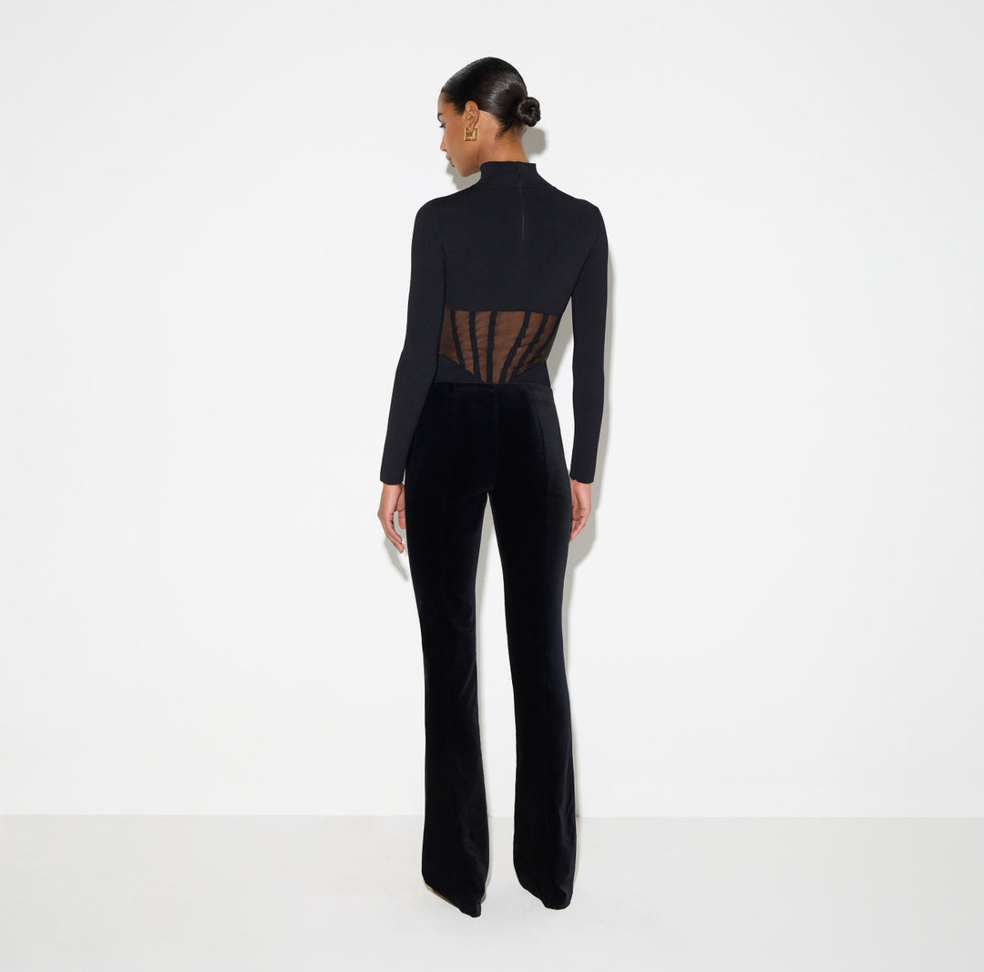 ELISABETTA FRANCHI Body bustier in maglia BK05S67E2 Nero