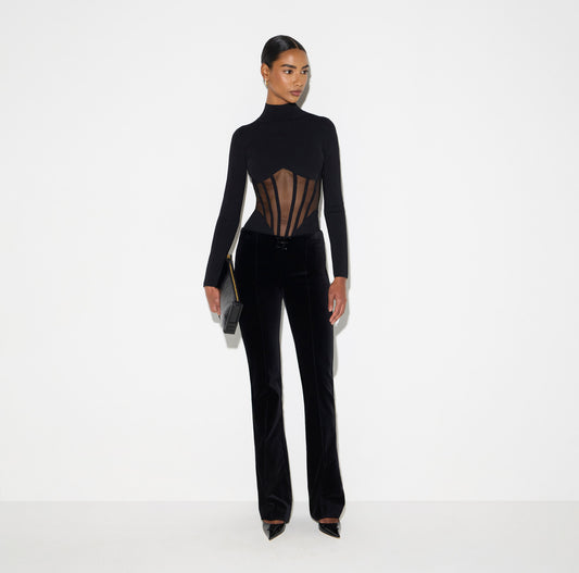 ELISABETTA FRANCHI Body bustier in maglia BK05S67E2 Nero
