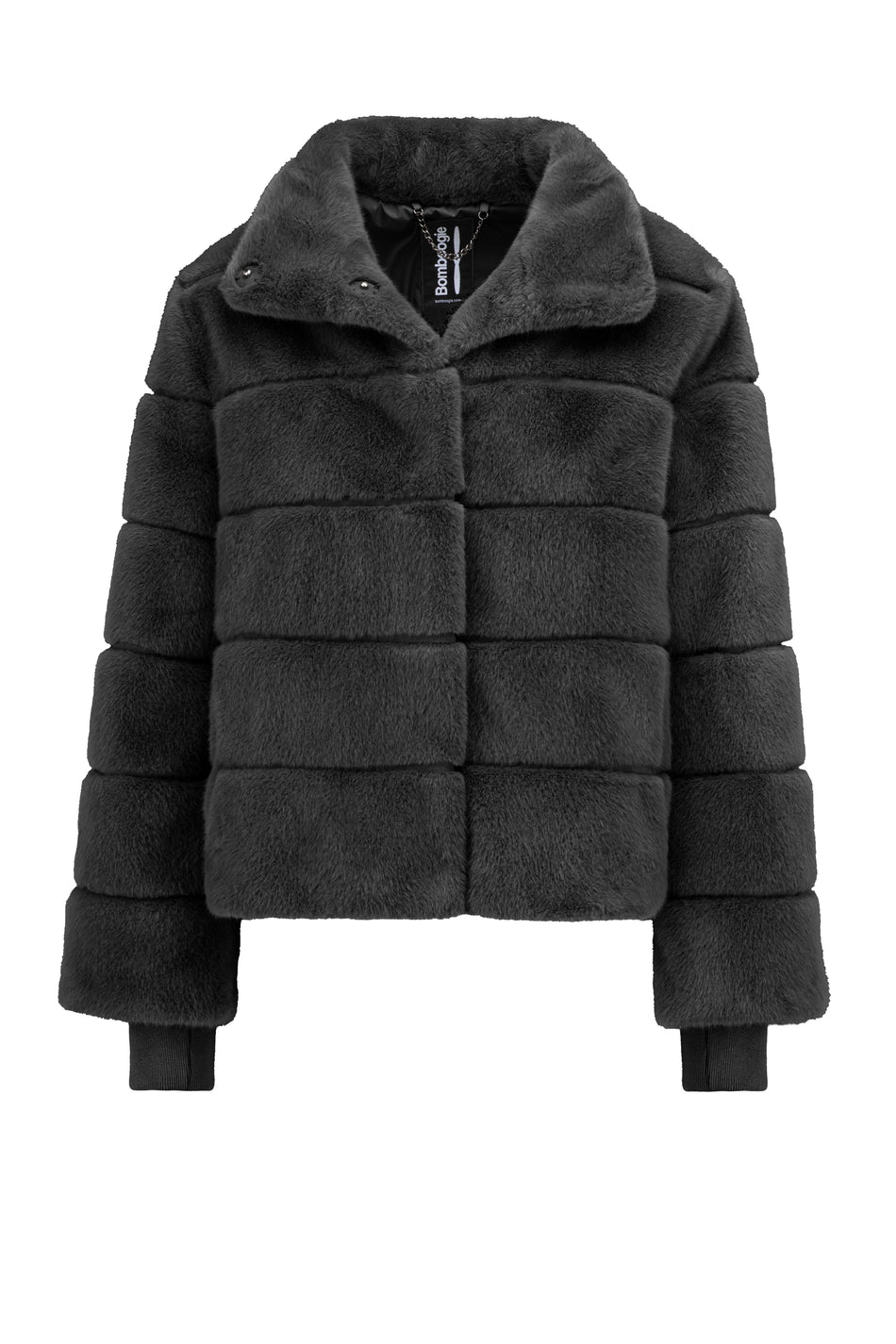BOMBOOGIE Cappotto Corto Donna Cape fur Jacket JW9817FSB6 Black 90