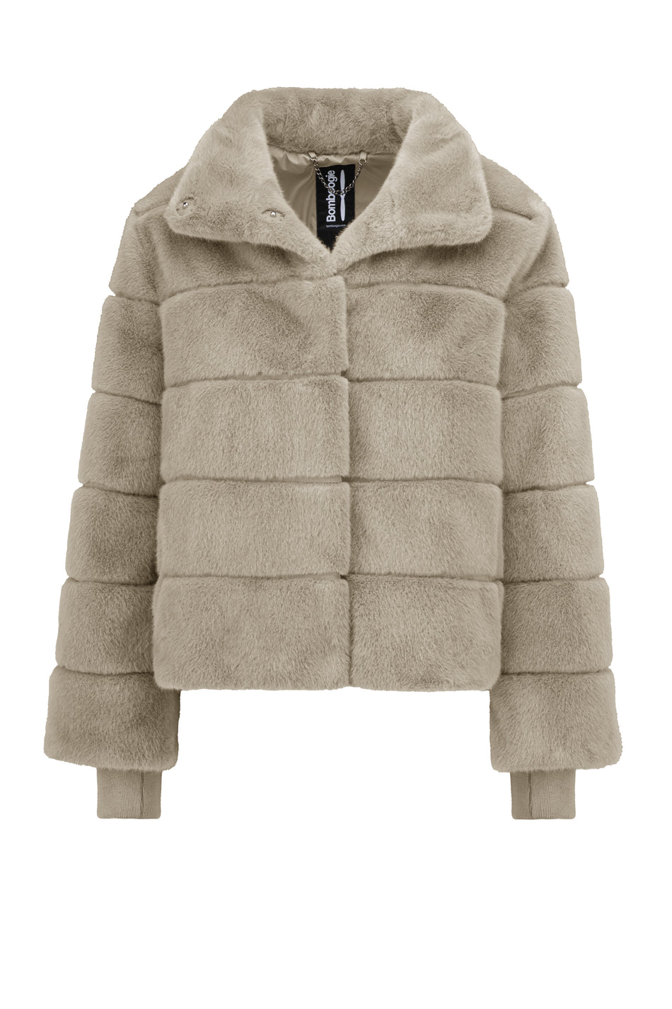 BOMBOOGIE Cappotto Corto Donna Cape fur Jacket JW9817FSB6 Oyster Shell 170