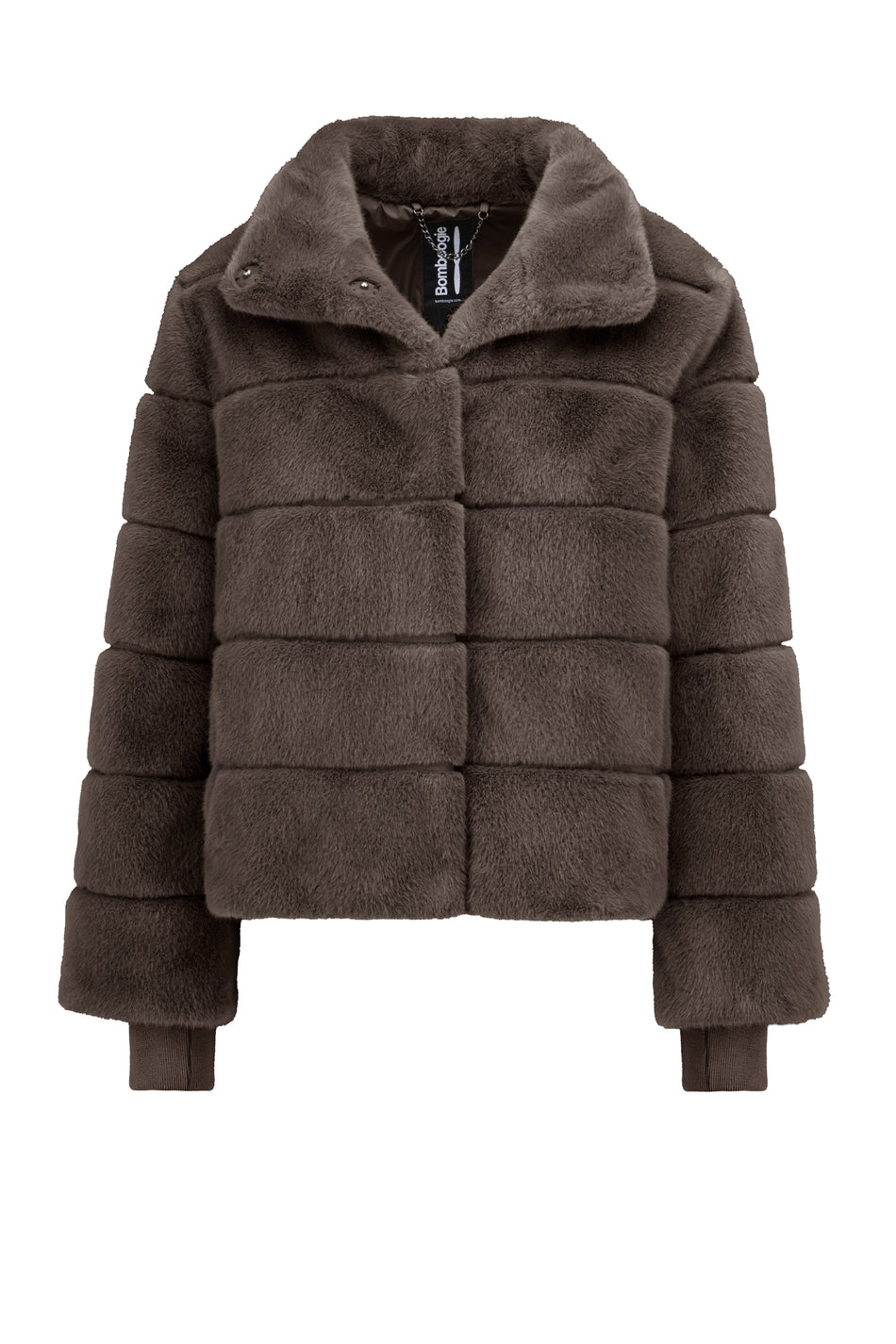 BOMBOOGIE Cappotto Corto Donna Cape fur Jacket JW9817FSB6 Urban Bronze 148