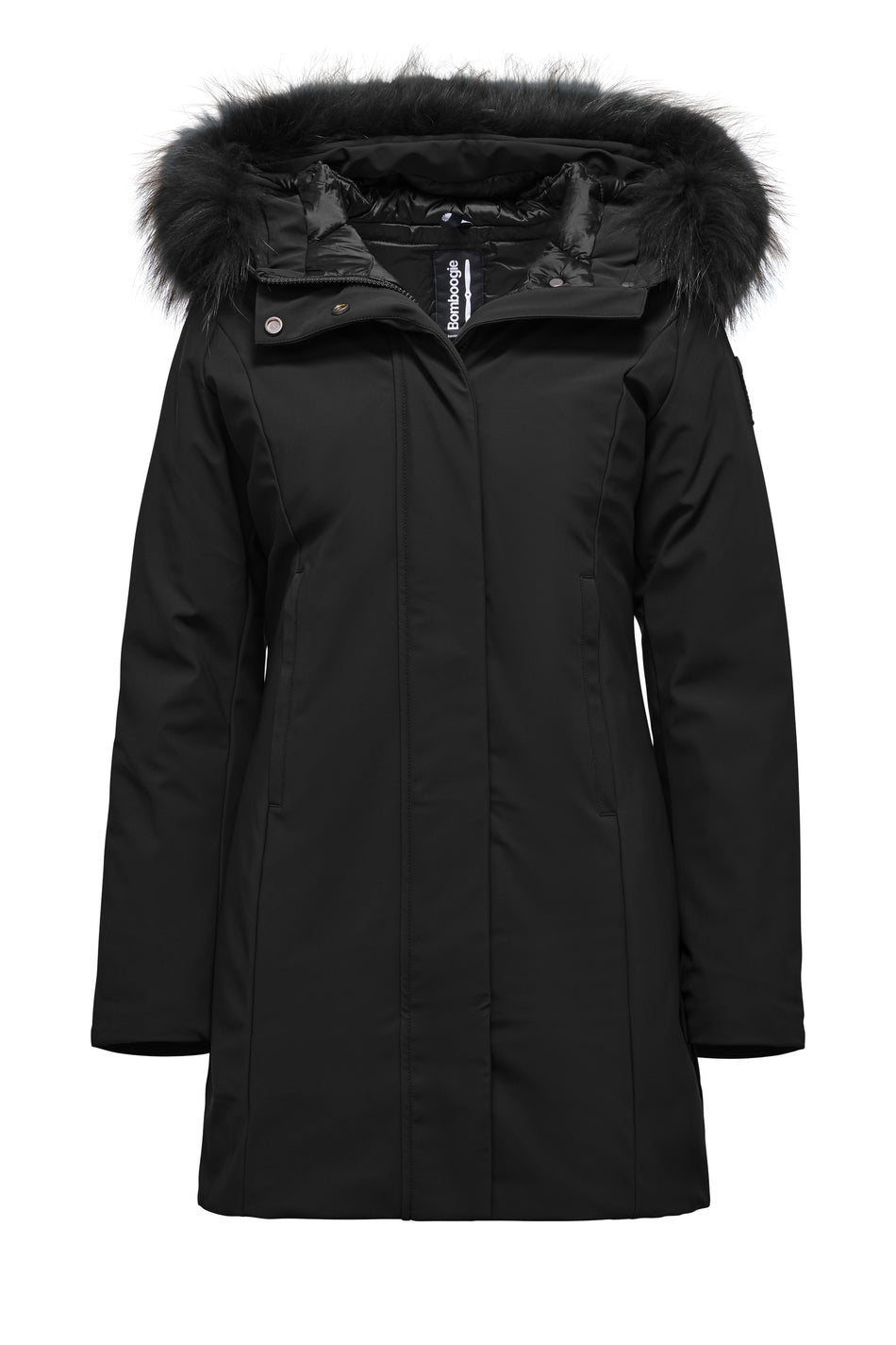 BOMBOOGIE Parka Donna Vienna jacket in softshell antivento CW144PNSR6 Black 703