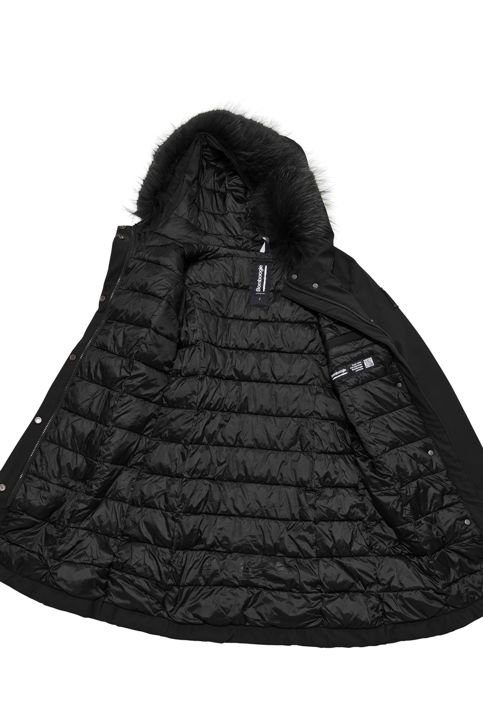 BOMBOOGIE Parka Donna Vienna jacket in softshell antivento CW144PNSR6 Black 703