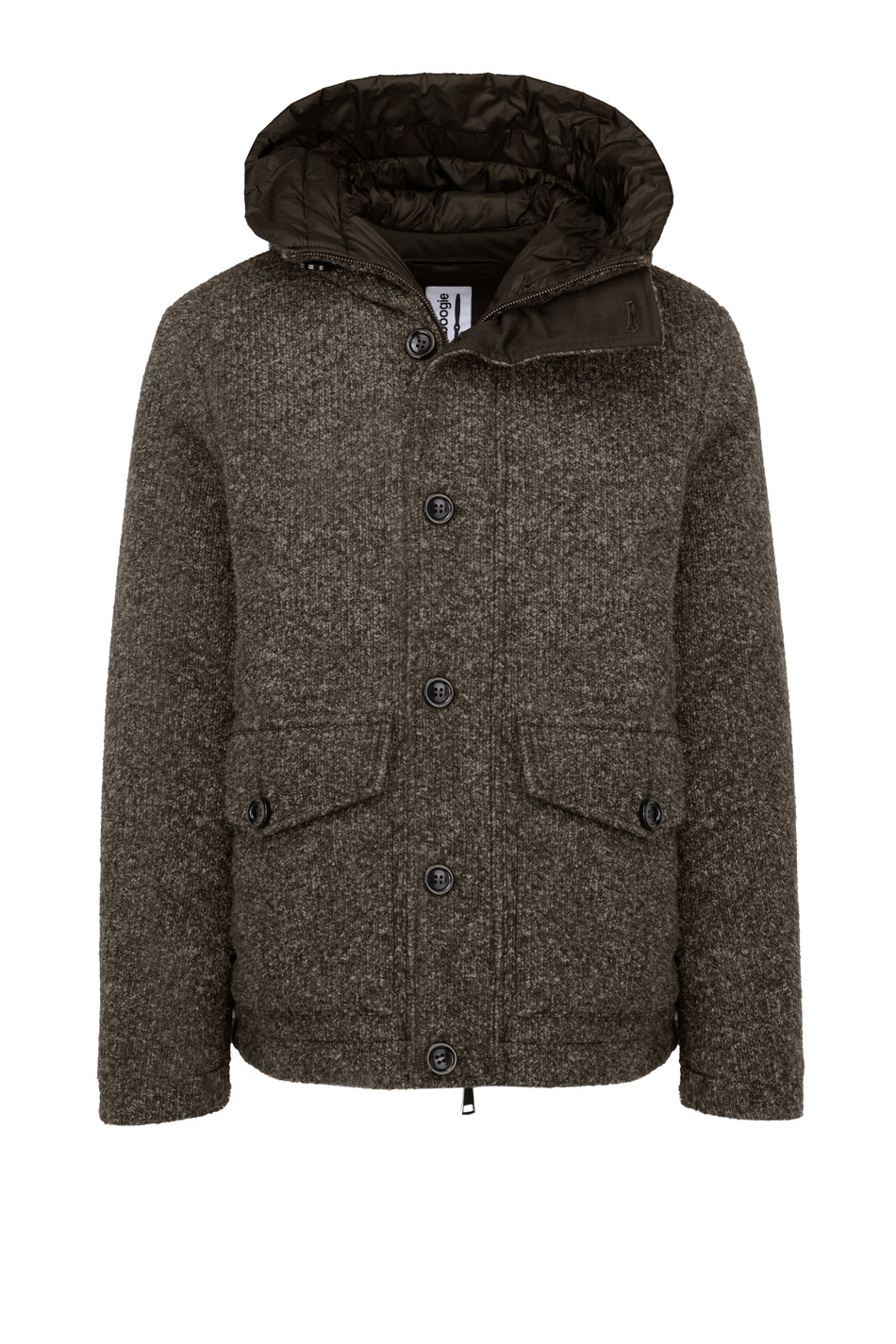 BOMBOOGIE Parka Uomo Wbac con cappuccio in maglia a costine GM9814WBAC Coffee 103