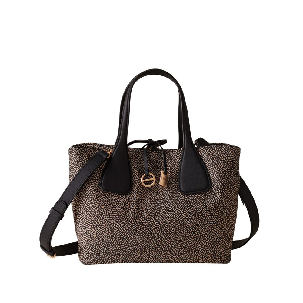 BORBONESE Borsa Bauletto Medium  91010215 AH1 X11 OP Naturale Nero
