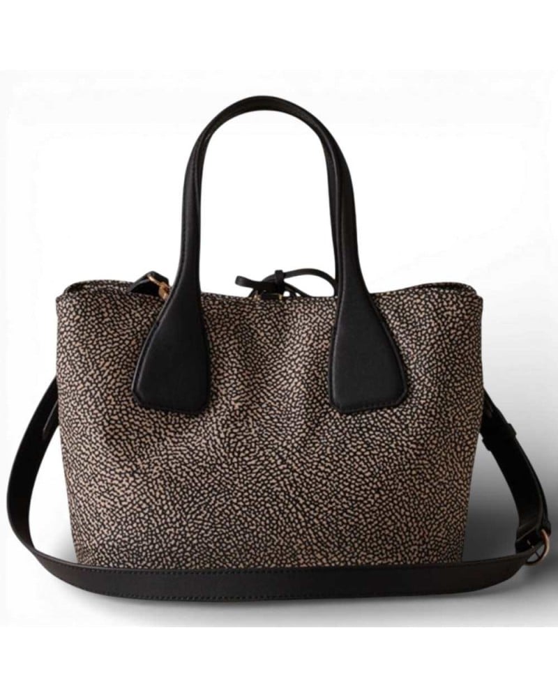 BORBONESE Borsa Bauletto Medium  91010215 AH1 X11 OP Naturale Nero