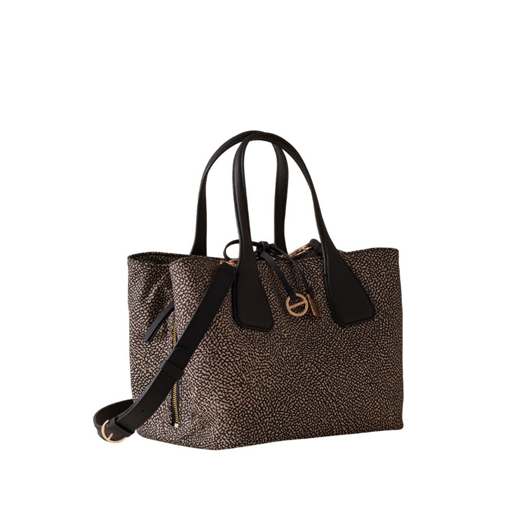 BORBONESE Borsa Bauletto Medium  91010215 AH1 X11 OP Naturale Nero