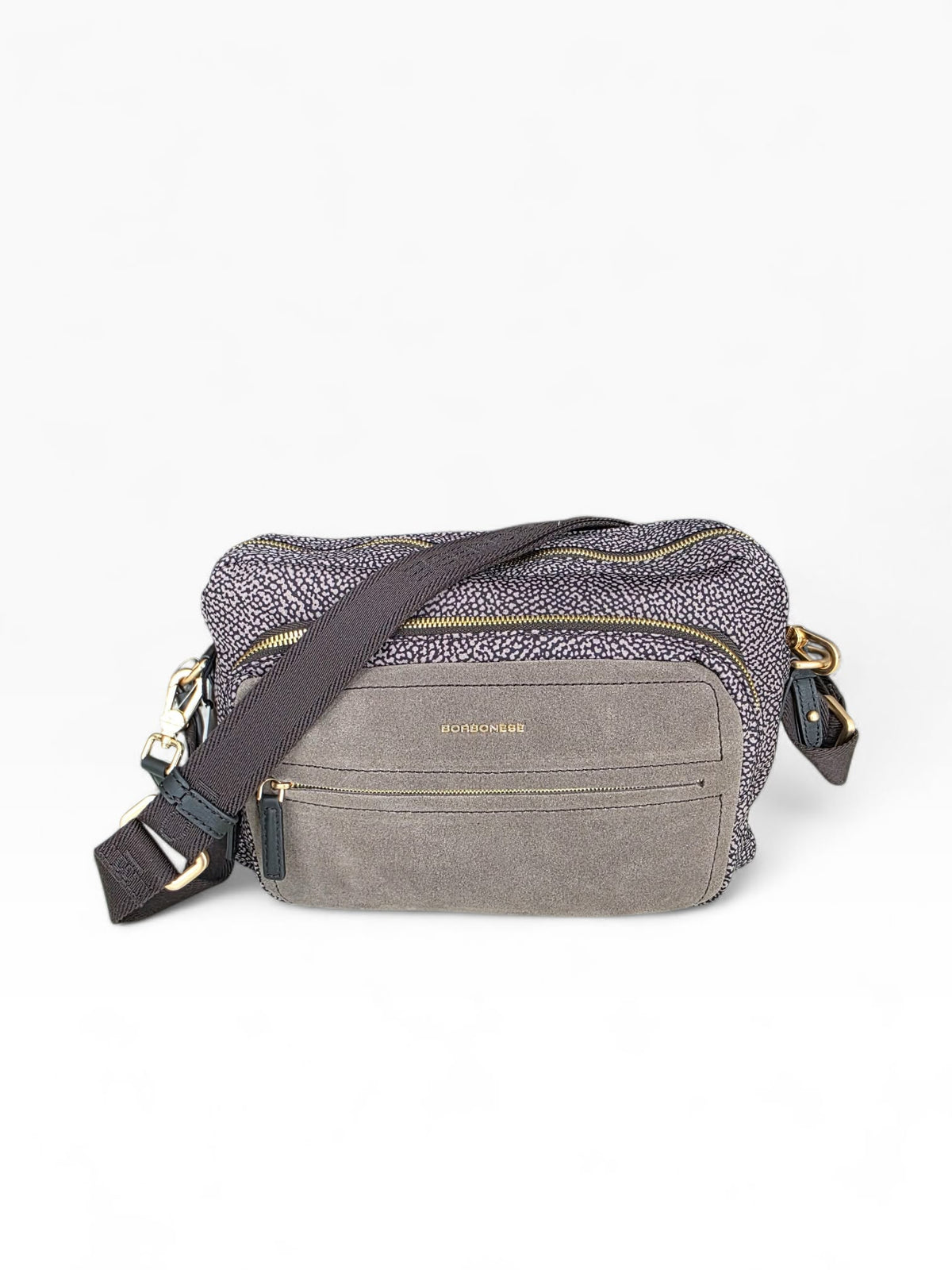 BORBONESE Borsa B-Club Camera Case Medium 91010345 0288 M34 Catrame Cenere