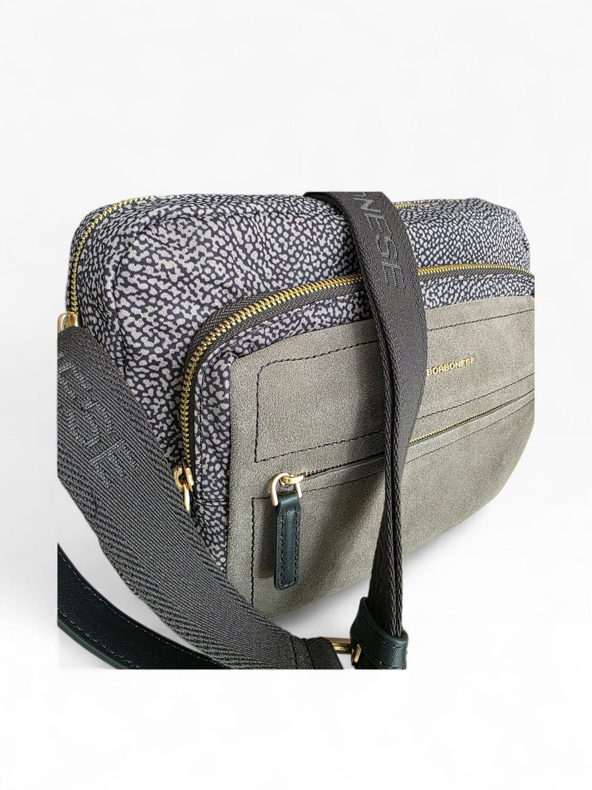 BORBONESE Borsa B-Club Camera Case Medium 91010345 0288 M34 Catrame Cenere