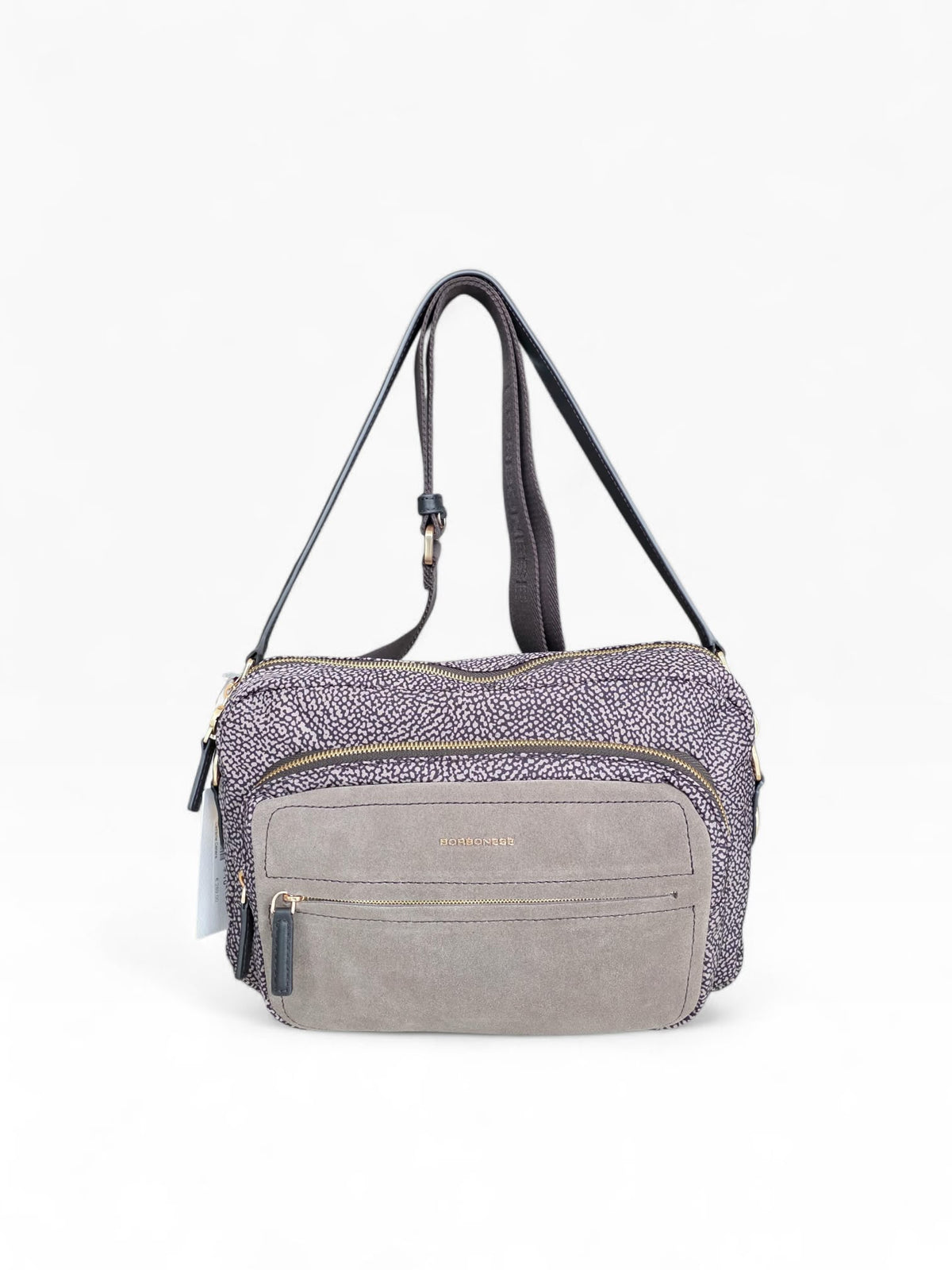 BORBONESE Borsa B-Club Camera Case Medium 91010345 0288 M34 Catrame Cenere