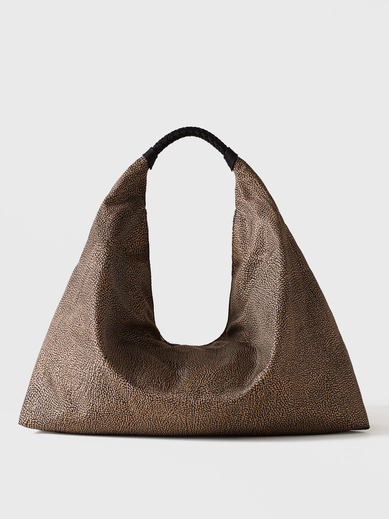 BORBONESE Borsa Hobo Large 91010207 0195 M32 Op Naturale Nero