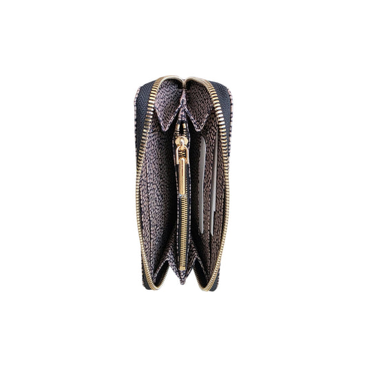 BORBONESE Portafogli Medium Zip Around 91020091 X95 306 OP Naturale Nero
