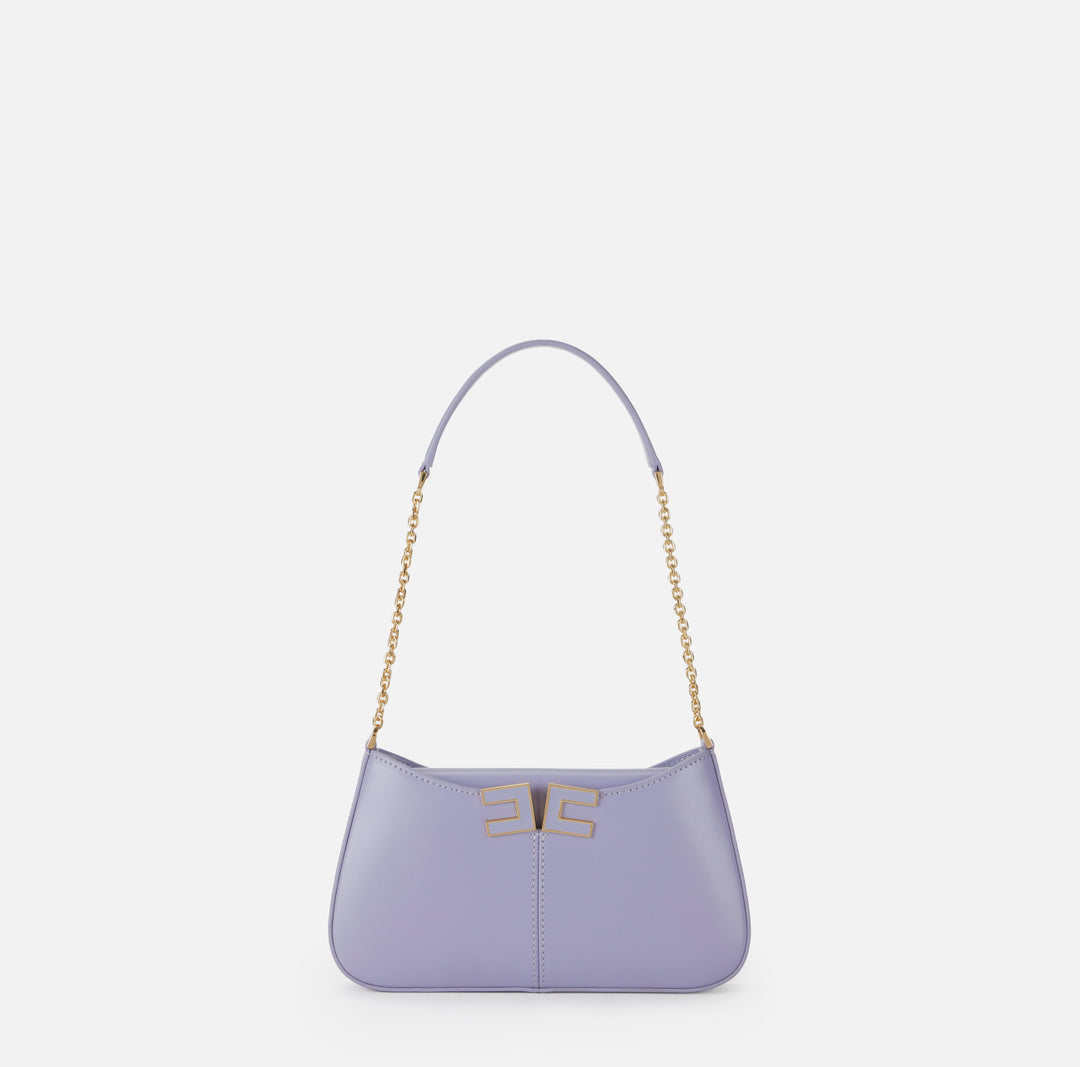 ELISABETTA FRANCHI Borsa a spalla con dettaglio logo  BS93A61E2 Lilla
