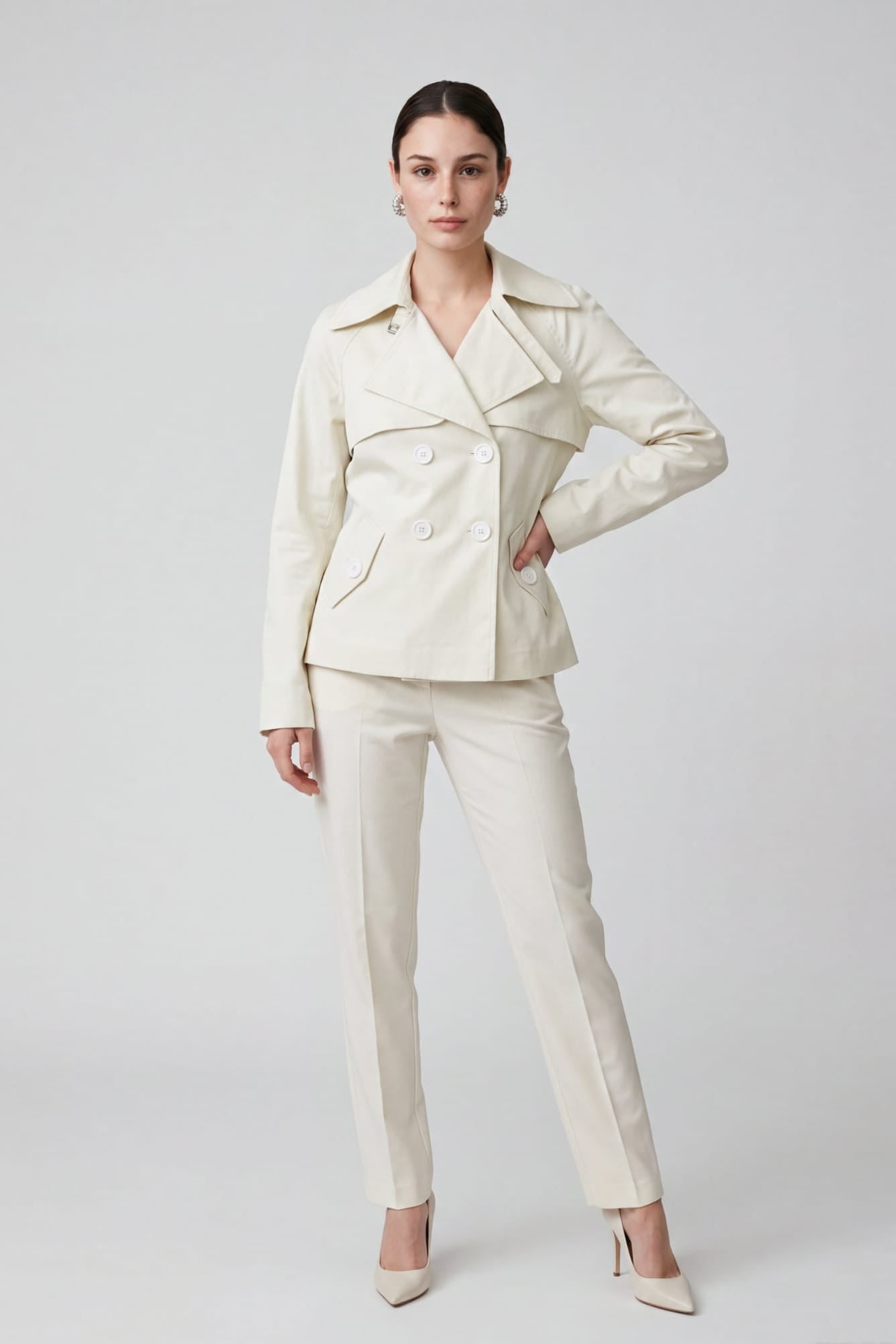 CHIARULLI Trench Corto Doppiopetto MARZIA Beige