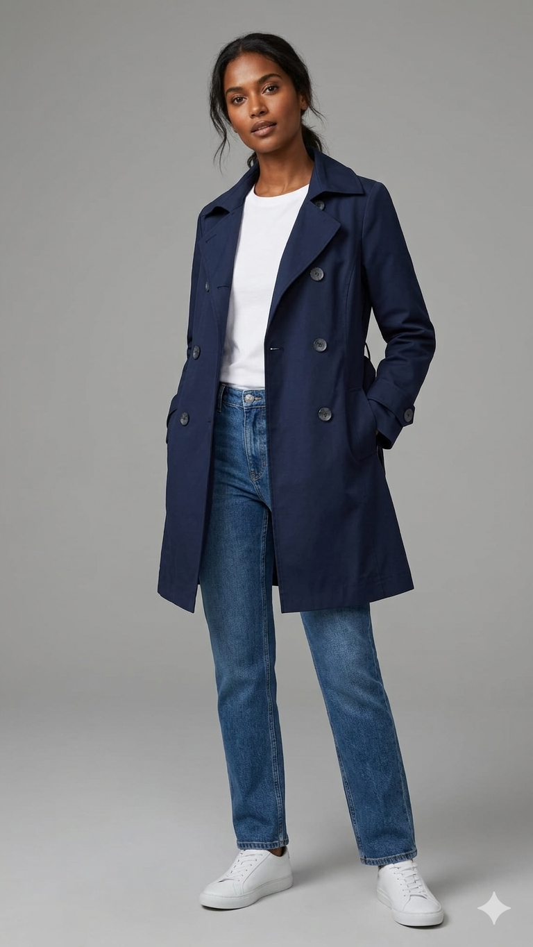 CHIARULLI Trench lungo SERENA Blue