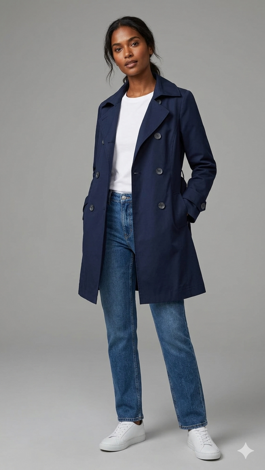CHIARULLI Trench lungo SERENA Blue