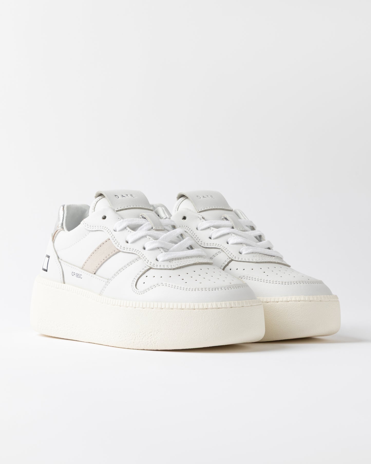 D.A.T.E. Sneakers Donna COURT PLATFORM BASIC White Silver
