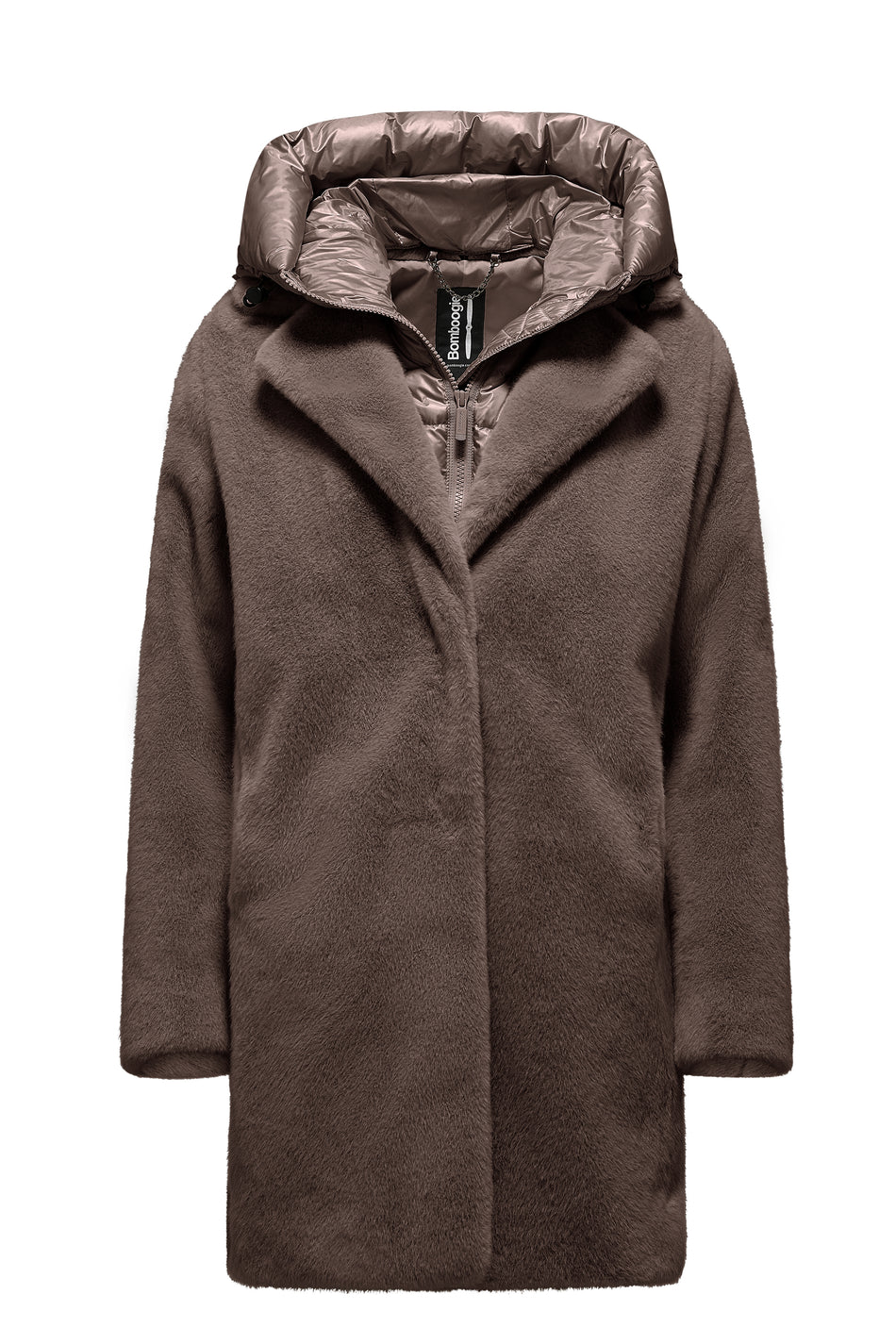 BOMBOOGIE Cappotto lungo Donna Odessa Overcoat in ecopelliccia CW6570TFSB6 Urban Bronze 148