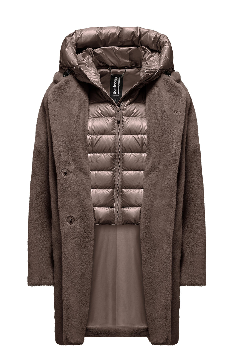 BOMBOOGIE Cappotto lungo Donna Odessa Overcoat in ecopelliccia CW6570TFSB6 Urban Bronze 148