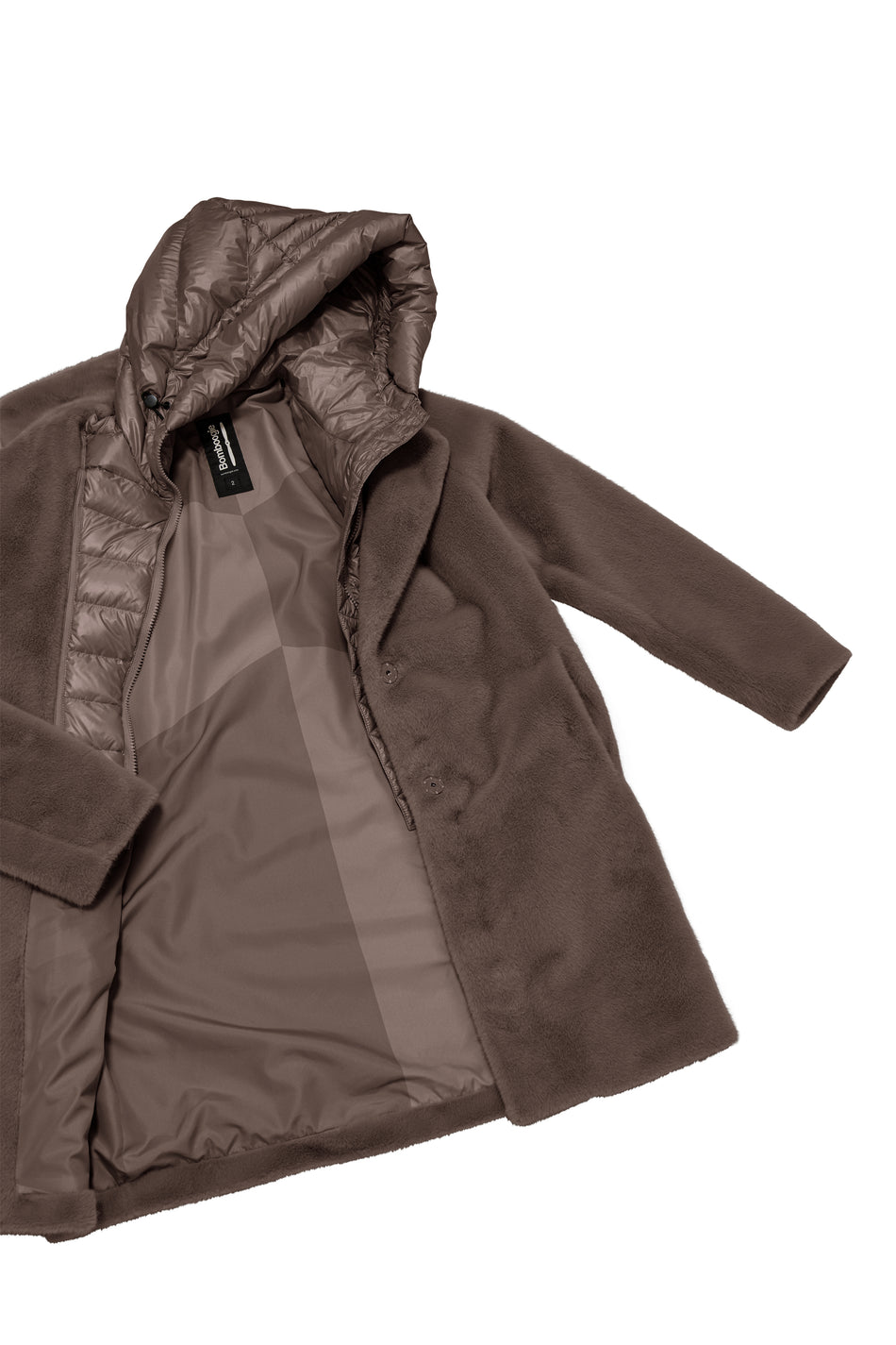 BOMBOOGIE Cappotto lungo Donna Odessa Overcoat in ecopelliccia CW6570TFSB6 Urban Bronze 148