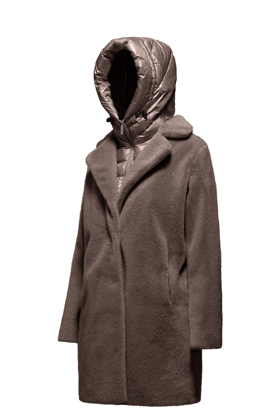 BOMBOOGIE Cappotto lungo Donna Odessa Overcoat in ecopelliccia CW6570TFSB6 Urban Bronze 148