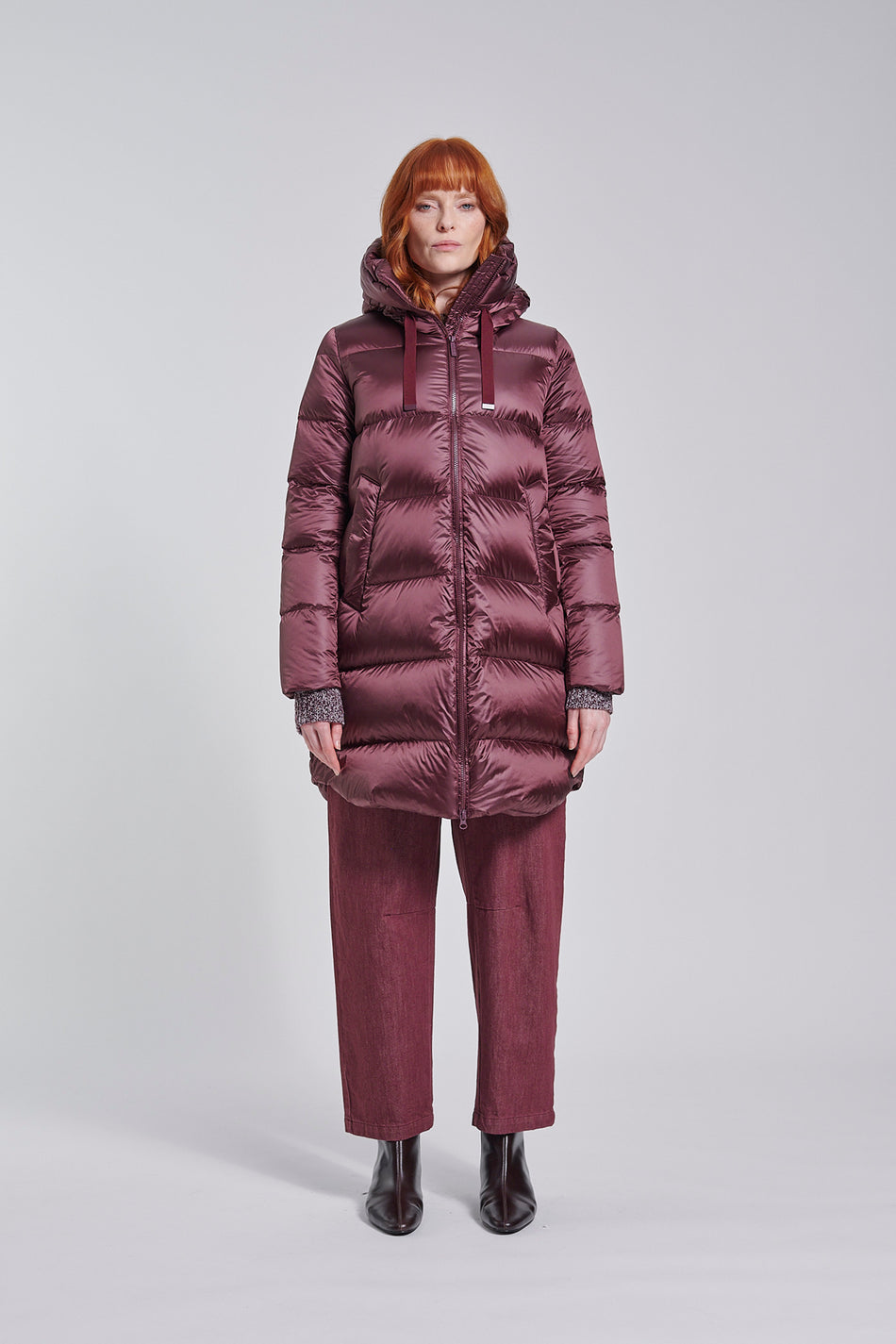BOMBOOGIE Piumino lungo Donna Geneva Jacket CW6630TDLC6 Berry Chocolate 481