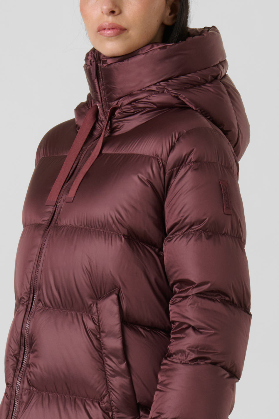BOMBOOGIE Piumino lungo Donna Geneva Jacket CW6630TDLC6 Berry Chocolate 481