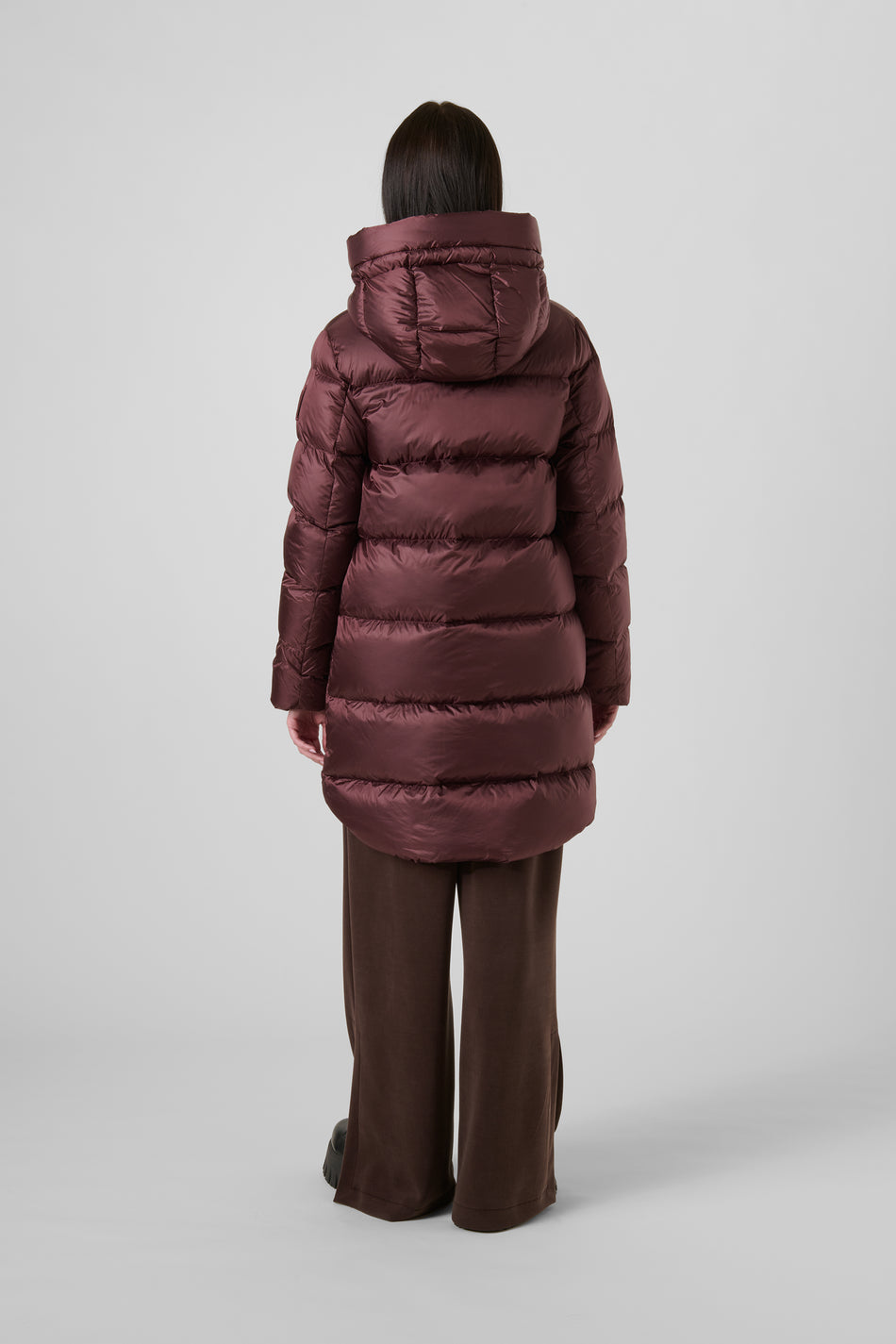 BOMBOOGIE Piumino lungo Donna Geneva Jacket CW6630TDLC6 Berry Chocolate 481