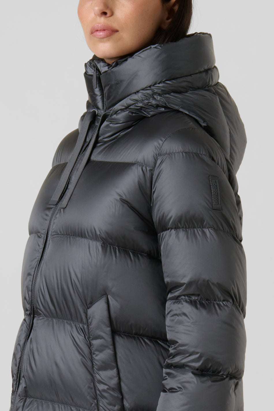 BOMBOOGIE Piumino lungo Donna Geneva Jacket CW6630TDLC6 Charcoal Grey 52