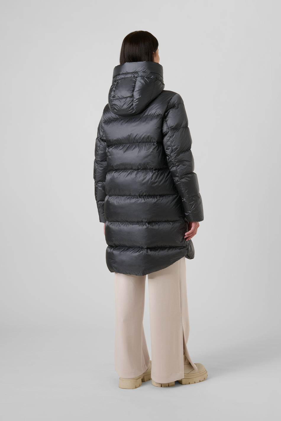 BOMBOOGIE Piumino lungo Donna Geneva Jacket CW6630TDLC6 Charcoal Grey 52