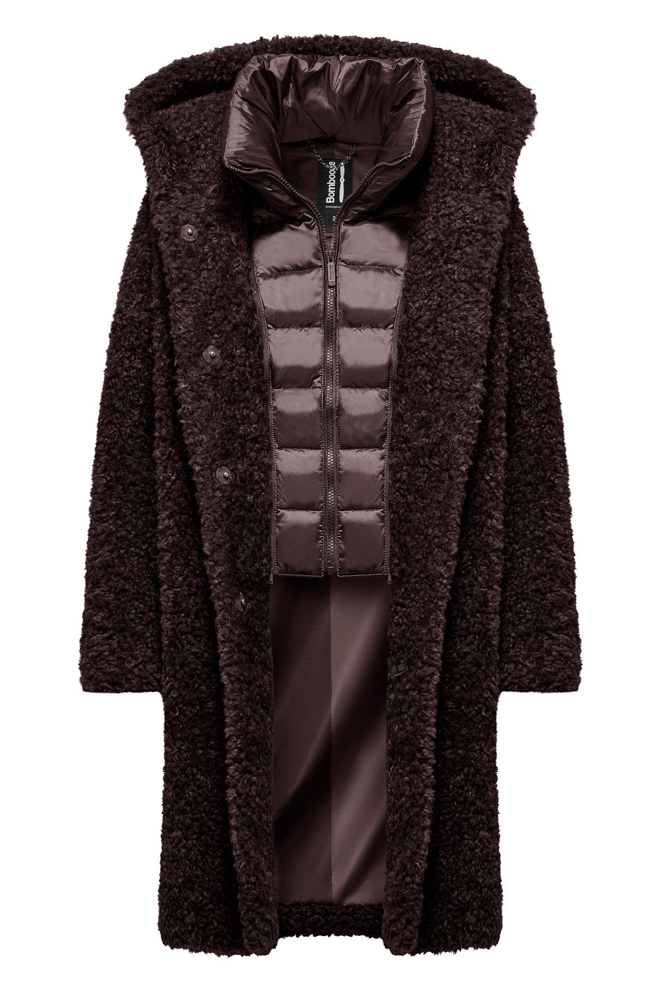 BOMBOOGIE Cappotto lungo Donna CW7658TSFC6 Berry Chocolate 481