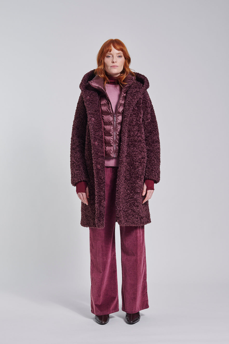 BOMBOOGIE Cappotto lungo Donna CW7658TSFC6 Berry Chocolate 481