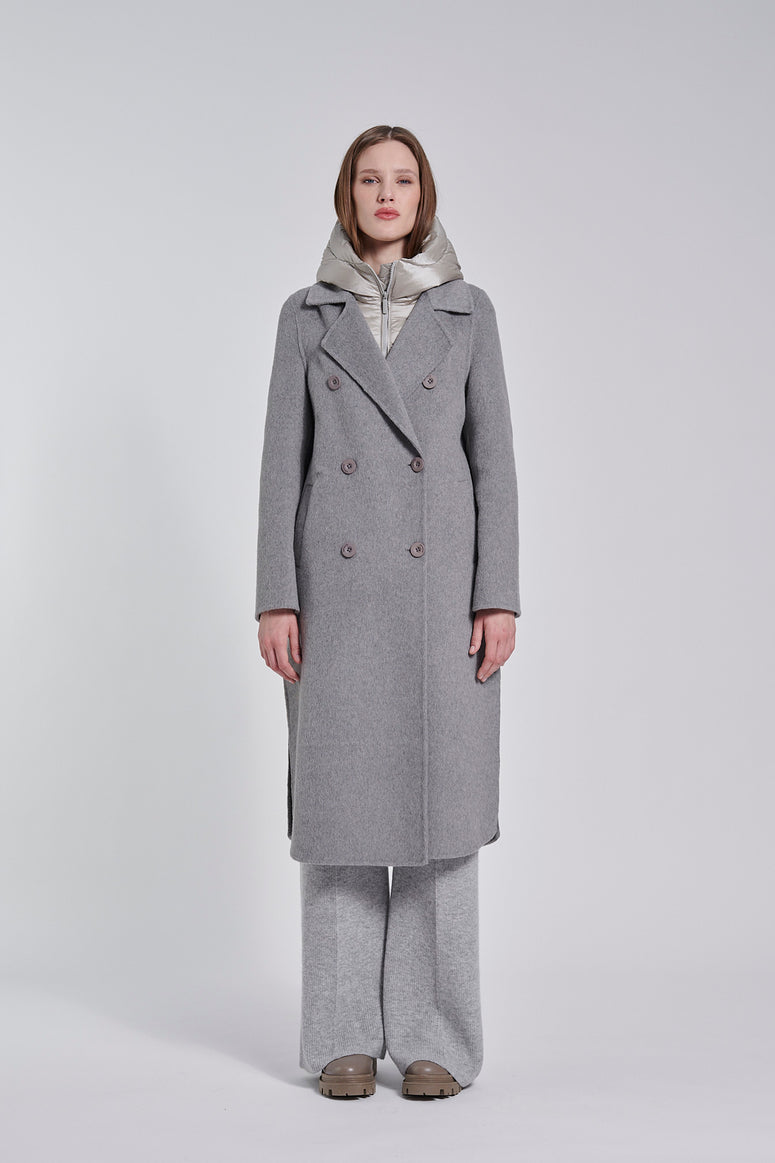 BOMBOOGIE Cappotto in lana e nylon Copenaghen coat CW9147TWLA6 Ash Grey 529