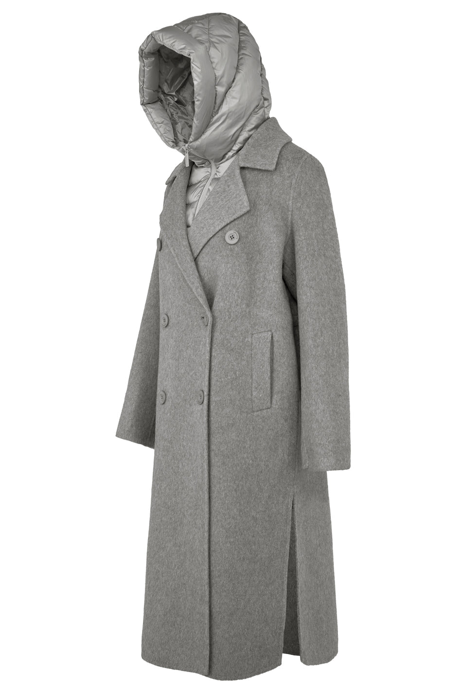 BOMBOOGIE Cappotto in lana e nylon Copenaghen coat CW9147TWLA6 Ash Grey 529