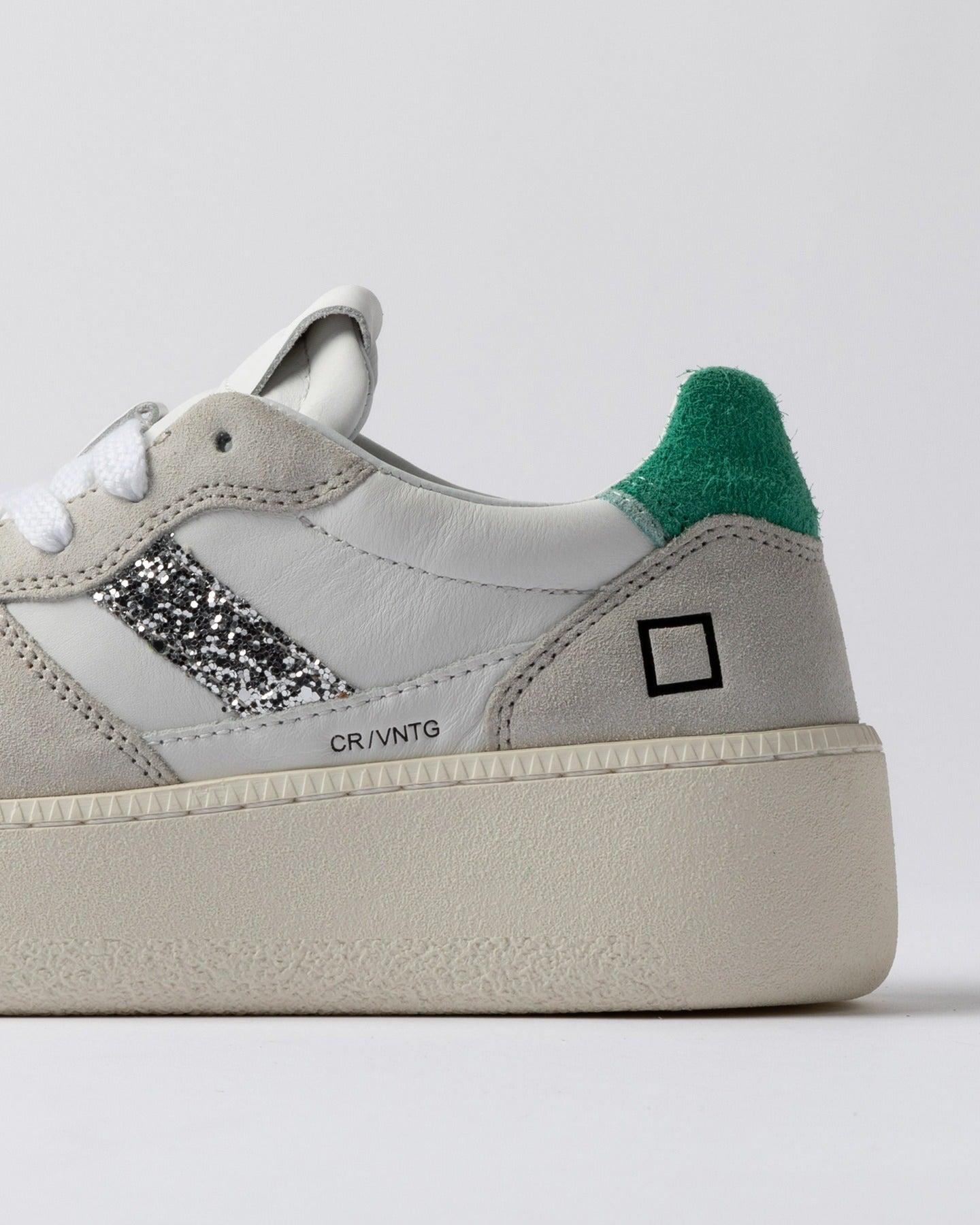D.A.T.E. Sneakers Donna COURT PLATFORM VINTAGE CALF White Green