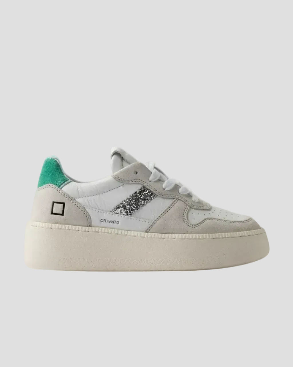 D.A.T.E. Sneakers Donna COURT PLATFORM VINTAGE CALF White Green